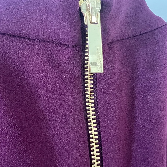 NWT Calvin Klein, Plumb Midi Work Dress, Bow and Gold Zip Details, Size 8 - Picture 5 of 6